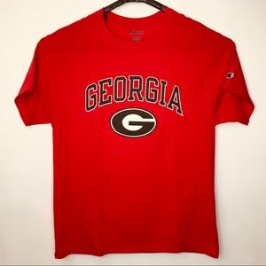 Champion Georgia BullDogs Logo NCAA Red T Shirt L